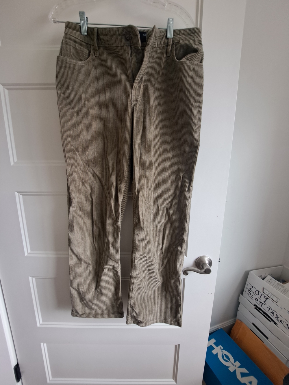 Hollister Olive Green Corduroy Straight-Leg Pants